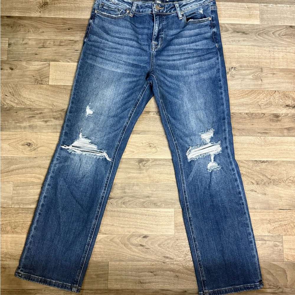 Distressed Blue Jeans